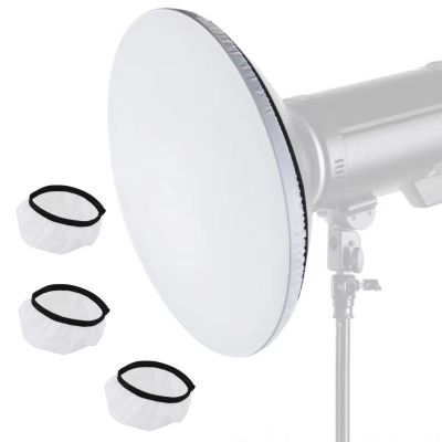 DirectNine Basics 17inch 42cm White Beauty Dish Diffuser Sock,3Packs, Compatible with Flash Speedlight, Strobe Light, Monolight Reflector, Fits Portrait, Fashion Photography (17inch 42cm White Diffuser Cover)