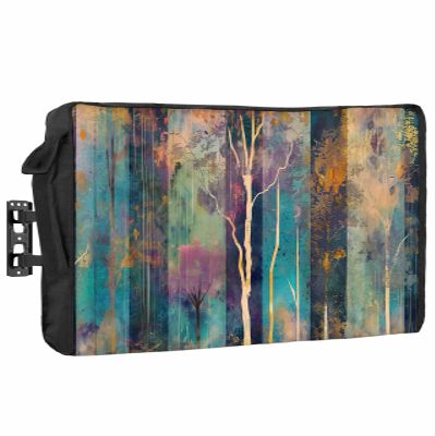 Abstract Tree Waterproof Outdoor TV Cover 80-85 Inch Weatherproof, Outside Television Cover TV Screen Protector with Remote Control Pocket, Contemporary Graffiti Painting Art Sunset
