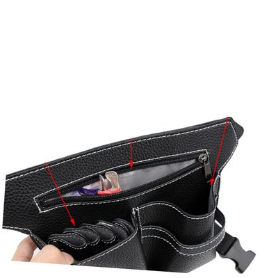 Outanaya 1pc Pu Hairdressing Tools Holder Waist Bag Portable Scissor Organizer for Barbers and Hairdressers Black Multi-Pocket Barber Bag for Hair Cutting Accessories and Tools