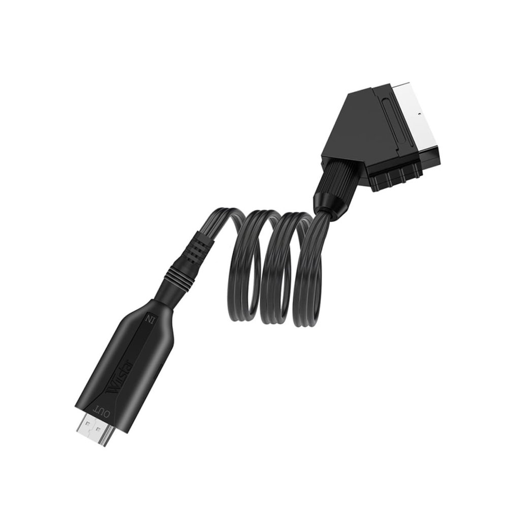 Homoyoyo Video Socket to Scart Cord Universal Audio Video Converter for Tv DVD No Driver Needed Sleek Sturdy