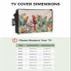 Tropical Birds Waterproof Outdoor TV Cover 36-39 Inch Weatherproof, Outside Television Cover TV Screen Protector with Remote Control Pocket, Rustic Green Palm Tree Leaves Animal view 2