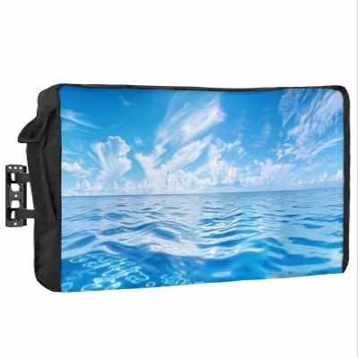 Blue Ocean Waterproof Outdoor TV Cover 40-43 Inch Weatherproof, Outside Television Cover TV Screen Protector with Remote Control Pocket, Summer Tropical Beach Seaside Coastal Wave