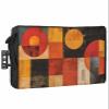 Red Orange Waterproof Outdoor TV Cover 70-72 Inch Weatherproof, Outside Television Cover TV Screen Protector with Remote Control Pocket, Black Contemporary Abstract Painting Art view 1