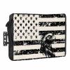 American Flag Waterproof Outdoor TV Cover 36-39 Inch Weatherproof, Outside Television Cover TV Screen Protector with Remote Control Pocket, Eagle Stripes Stars Vintage Black view 1