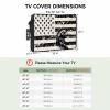 American Flag Waterproof Outdoor TV Cover 36-39 Inch Weatherproof, Outside Television Cover TV Screen Protector with Remote Control Pocket, Eagle Stripes Stars Vintage Black view 2