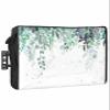 Watercolor Eucalyptus Waterproof Outdoor TV Cover 80-85 Inch Weatherproof, Outside Television Cover TV Screen Protector with Remote Control Pocket, Botanical Sweeping Leaves White view 1
