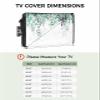 Watercolor Eucalyptus Waterproof Outdoor TV Cover 80-85 Inch Weatherproof, Outside Television Cover TV Screen Protector with Remote Control Pocket, Botanical Sweeping Leaves White view 2