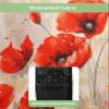 Abstract Red Flower Waterproof Outdoor TV Cover 40-43 Inch Weatherproof, Outside Television Cover TV Screen Protector with Remote Control Pocket, Modern Painting Art Spring Herbs view 3