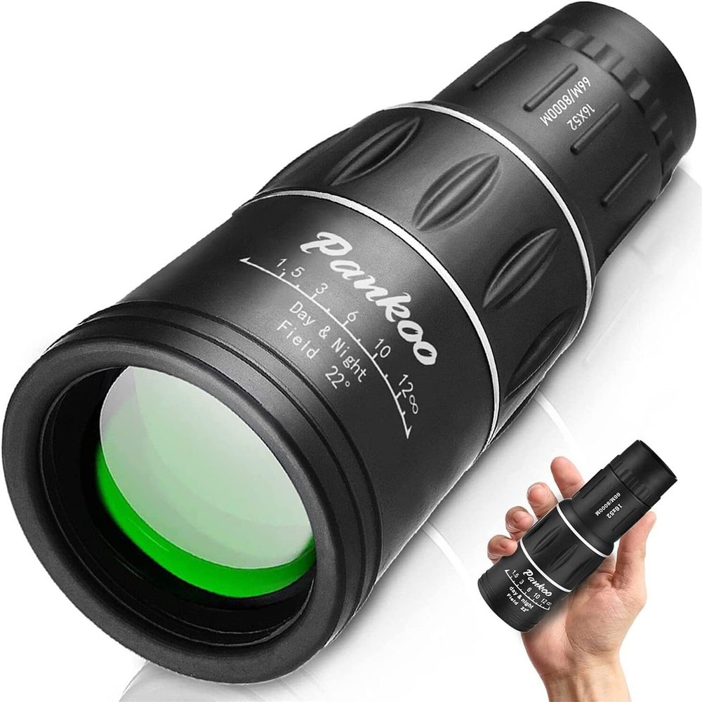 Concert Camping Telescope for Adults - 16X52 Telescope Monocular High Power High Definition with Night Vision Low Light FMC Green Film Outdoor