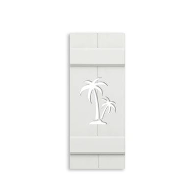 Double Palm Tree Shutter, Custom Exterior PVC, Coastal Decor-Sold Individually (Width: 14.5, Height: 40.5)