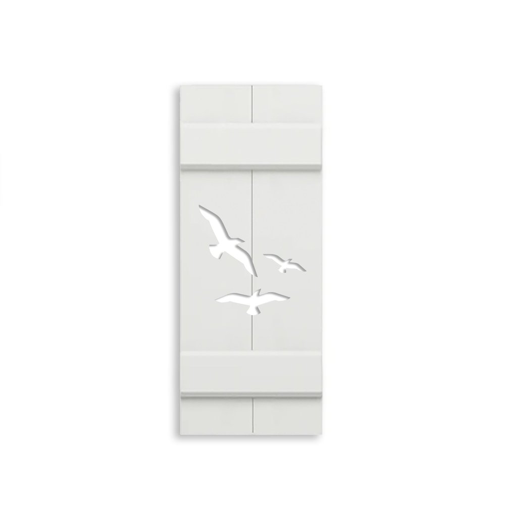 Flying Bird Beach House Shutter, Seagull Outdoor Decor, Sold Individually (Width: 11.5, Height: 57)