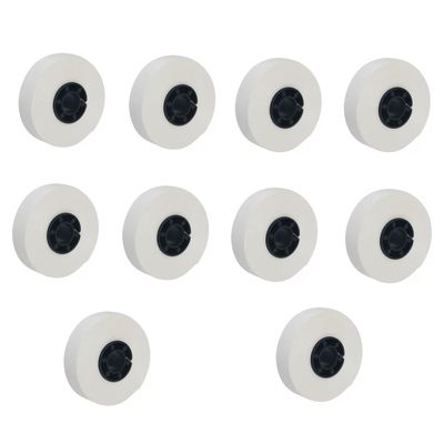 DirectNine Basics 10 Roll Label Maker Tape, Adapted Label Paper Replacement for MAX LM370 LM380 LM390 Stickers, 8m Long 5mm Wide Label Tape (White)