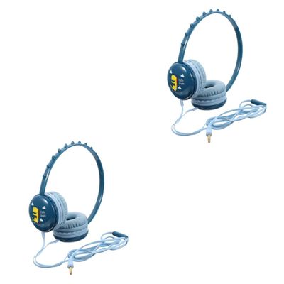DOITOOL 2pcs Boy Girl Dinosaur Headphones Over-Ear Wired Headset for School Ergonomic Design Microphone for Tablets and Laptops Adorable Cartoon Style