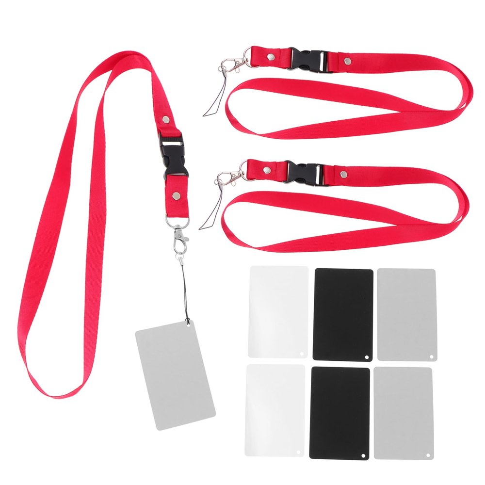 Veemoon 9pieces Grey White Balance Photography Accessory Sturdy Strap for DSLR Cameras and Video Filming Portable Includes Neck Lanyard for Easy Carrying