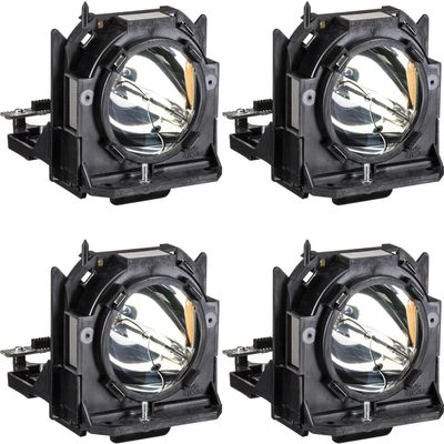 4-Pack Projector Lamp for Panasonic PT-D12000 PT-D12000C PT-D12000E PT-D12000U Assembly with Genuine Original 300W OEM Bulb - 1 Year Warranty