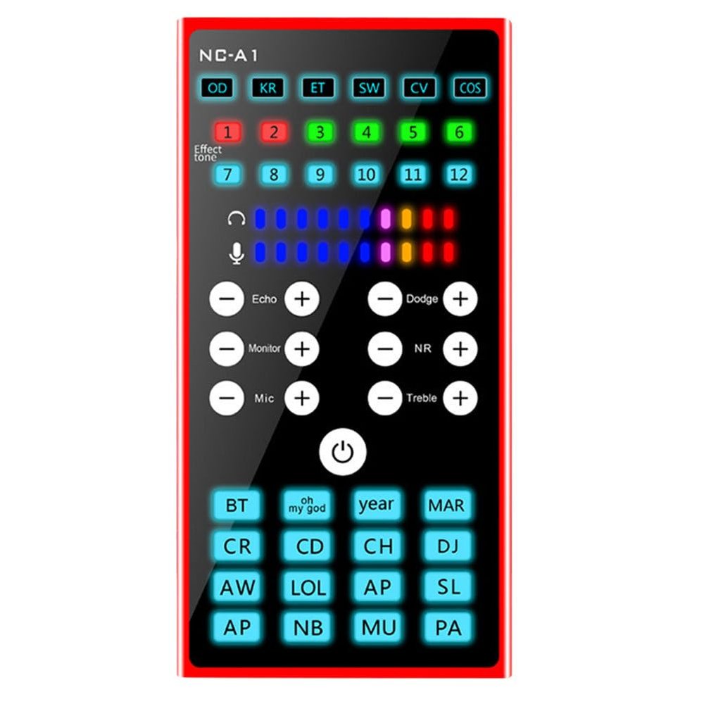 Artibetter 1Pc Mobile Phone Sound Card with Voice Changer and Dsp Noise Reduction Metal Mixer for Live Streaming and Audio Recording Phones and Computers