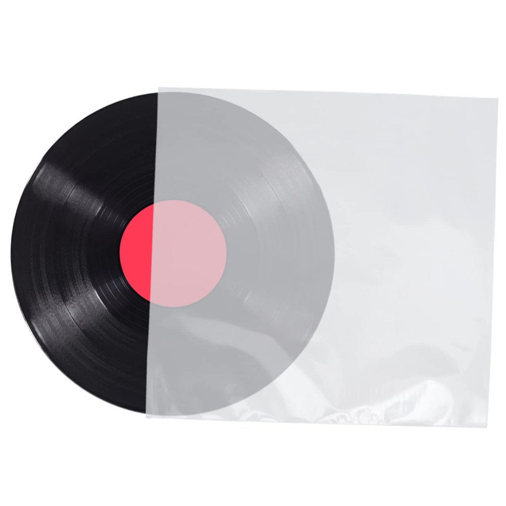Mikikit 50pcs Vinyl Record Bags Thickened and Widened Flat Sleeves for Cd and Vinyl Record Storage for Keeping and Easy Access
