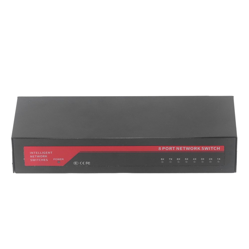 Ethernet Splitter Switch, Metal Case 10/100/1000Mbps RJ45 8 Port Network Poe Switch 110V220V Wall Mount for Home Office (ZIZEV96074aerxg-11)