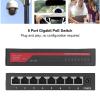 Ethernet Splitter Switch, Metal Case 10/100/1000Mbps RJ45 8 Port Network Poe Switch 110V220V Wall Mount for Home Office (ZIZEV96074aerxg-11) view 4