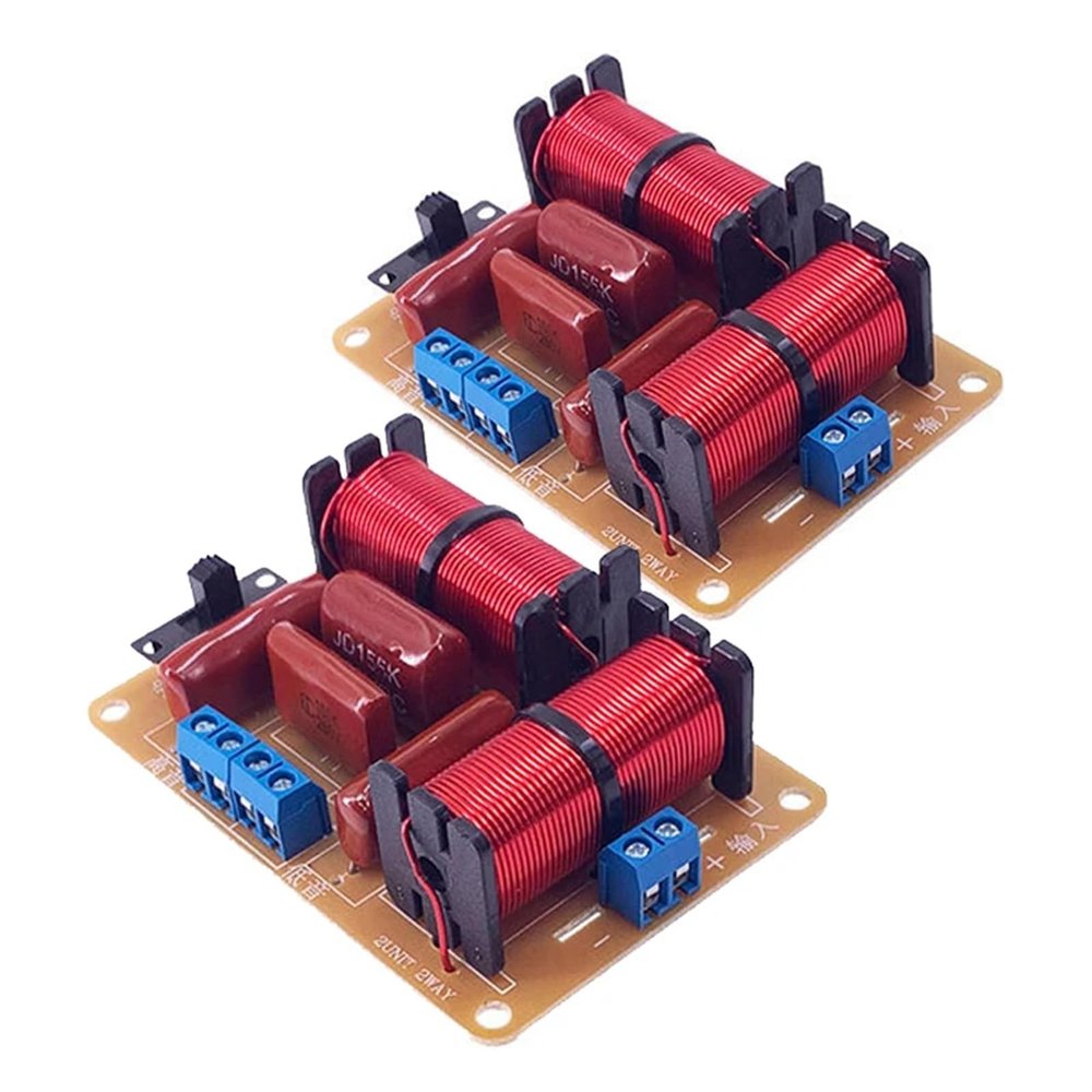 2PCS 2 Way 100W DIY Speaker Filter Circuit Treable Bass Frequency Divider Home Theater HiFi Stereo Audio Crossover Filters