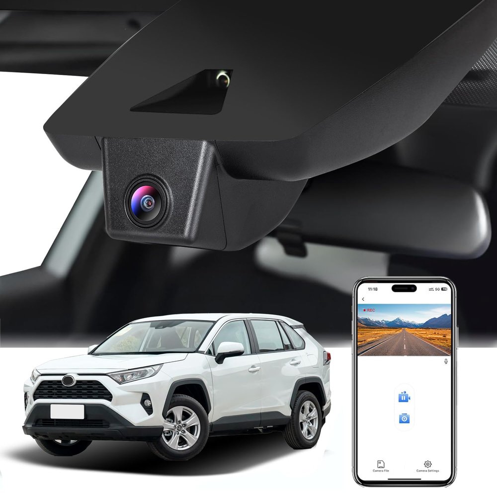 YuYue Electronic 4K Dash Cam Compatible with Toyota RAV4 2019-2021, Prime 2021-2024,LE Limited Premium XLE TRD Hybrid Model A,No Vent Hole,OEM Size,UHD 2160P,Loop Record,G Sensor,WiFi & APP,64GB Card