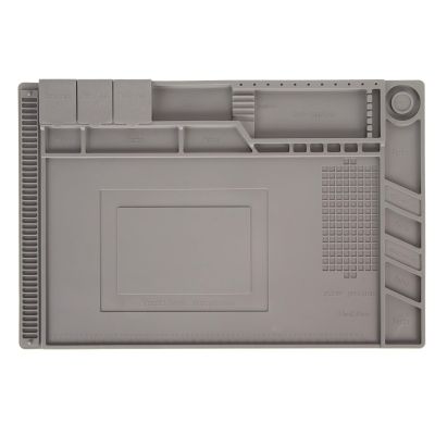 Silicone Repair Mat, 17.72 X 11.81in Heat Electronic Repair Mat, Soldering Mat with Scale and Screw Position for Soldering Iron, Phone and Computer Repair