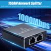 YAODHAOD Ethernet Splitter 1 to 2 1000Mbps LAN Network Splitter Internet Splitter RJ45 Ethernet Switch Extension Connector for Cat5/5e/6/7/8 Cable, Supports Two Devices Working Simultaneously view 2