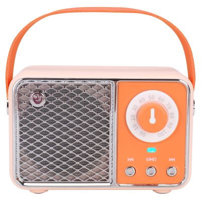 Dosmix Retro Bluetooth Speaker, Vintage Decor, Wireless Bluetooth Speakers, Cute Old Fashion Style for Kitchen Desk Bedroom Office Party Outdoor Kawaii Accessories (Orange)