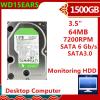 DirectNine Basics HDD for Green 1.5TB 3.5"" SATA 6 Gb/s 64MB 7200RPM for Internal HDD for Surveillance Hard Drive for WD15EARS view 4