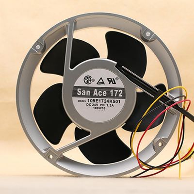 109E1724K501 3-Wire (172x172x51mm) 24V 1.3A Aluminum Frame Cooling Fan
