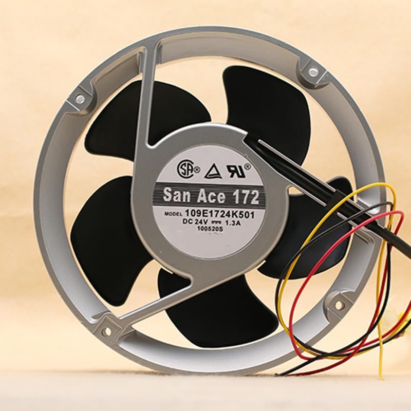 109E1724K501 3-Wire (172x172x51mm) 24V 1.3A Aluminum Frame Cooling Fan