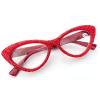 mincl 2024 Trendy Cat Eye Bling Rhinestones Reading Glasses for Women Red Crystal Diamond Frame Eyewear Anti Blue Light Reader (red, 2.25, x) view 1