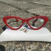 mincl 2024 Trendy Cat Eye Bling Rhinestones Reading Glasses for Women Red Crystal Diamond Frame Eyewear Anti Blue Light Reader (red, 2.25, x) view 3