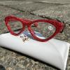 mincl 2024 Trendy Cat Eye Bling Rhinestones Reading Glasses for Women Red Crystal Diamond Frame Eyewear Anti Blue Light Reader (red, 2.25, x) view 4