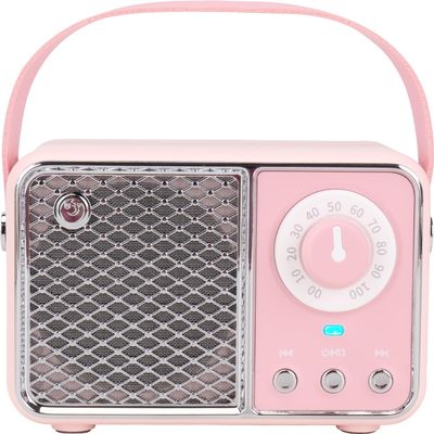 Dosmix Kawaii Room Decor, Retro Bluetooth Speaker,Wireless Bluetooth Speakers, Pink Cute Old Fashion Style for Kitchen Desk Bedroom Office Party Outdoor Vintage Accessories (Tender Pink)