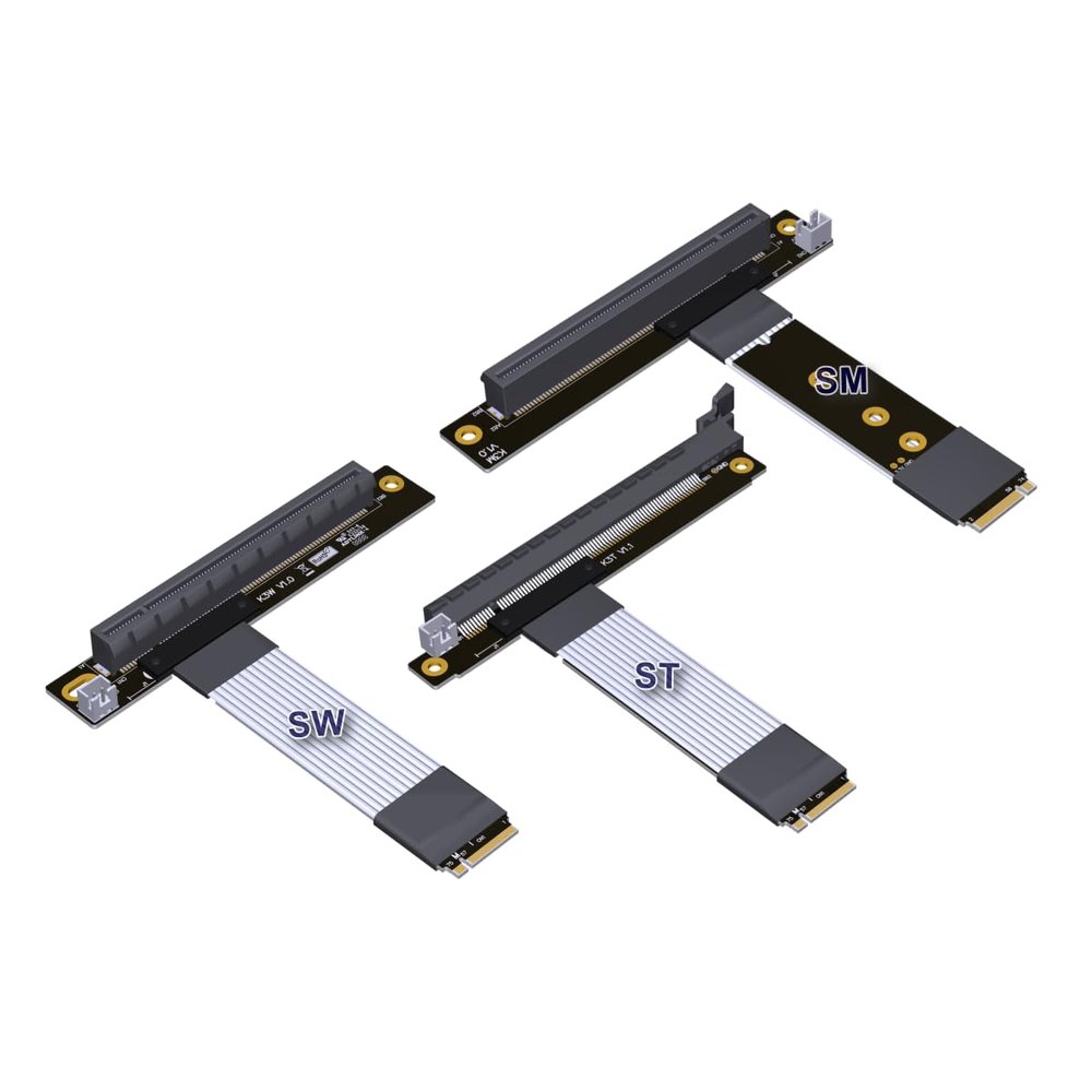 ADTLINK PCIe 4.0/3.0 x4 M.2 NGFF NVMe Key M Extender Cable to PCIE x16 Graphics Card Riser Adapter 16x PCI-e PCI-Express for M2 2230 2242 2260 2280 (50cm, K43SW 4.0)