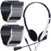 Yunsailing 30 Pack Classroom Headphones with Microphone School Student Headphones Bulk Class Set Lightweight Adjustable Earphones on Ear with 3.5 mm Jack(White,Plastic Stem) view 1