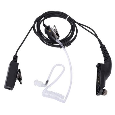 0.9m Walkie Talkie Earpiece with PTT Buttons, Clear Acoustic Tube Transparent Earbuds for Security Door Supervisor