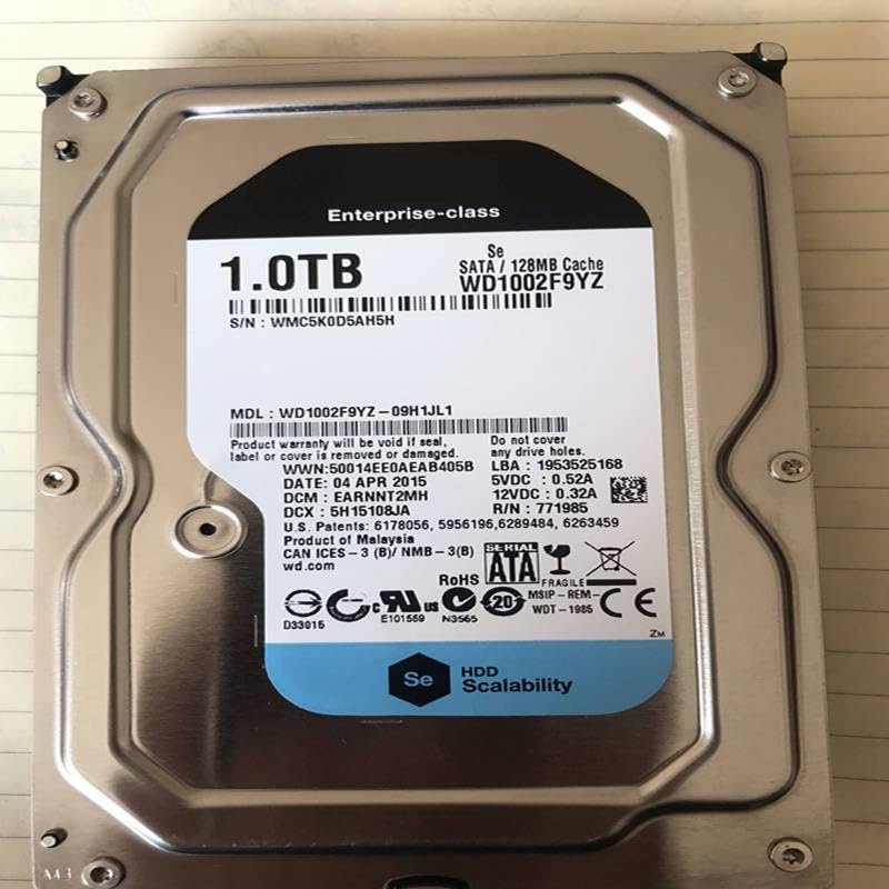 HDD for Black/Gold 1TB 3.5" SATA 6 Gb/s 128MB 7200RPM for Internal HDD for Enterprise Class HDD for WD1002F9YZ