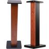TopJia Speaker Stands Wood Grain, 1 Pair Universal Bookshelf Speaker Stands Mount Surround Sound Floor Speaker Stands,Studio Monitor Stands for Home Theater with Sand Filling Tuning Function, 31inch view 1