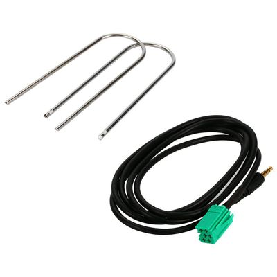 Karlass 3.5mm Audio MP3 1.5m Aux Input Adapter Cable Lead AUX Cable for Ren-Ault Car Audio Parts for Ren-Ault Clio Megane Laguna Espace Ka-ngoo Sce-nic with 2 U Style Release Keys
