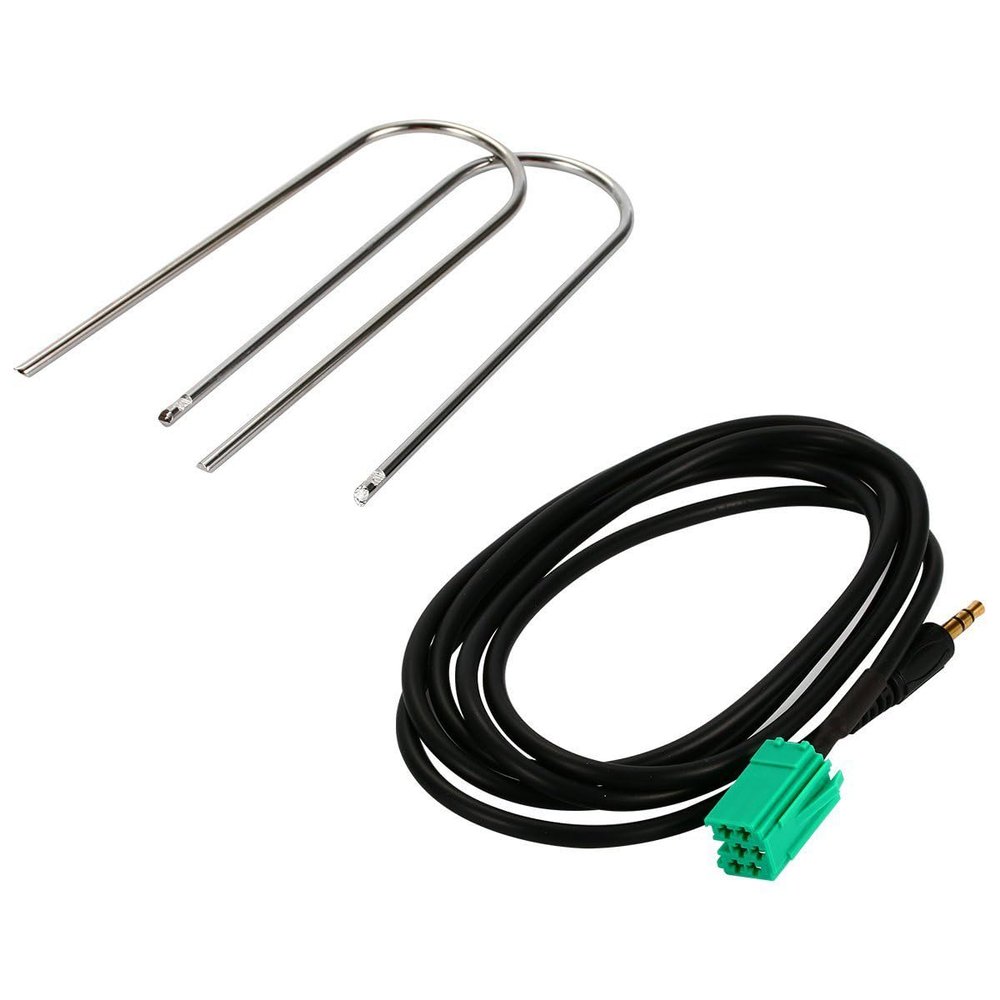 Karlass 3.5mm Audio MP3 1.5m Aux Input Adapter Cable Lead AUX Cable for Ren-Ault Car Audio Parts for Ren-Ault Clio Megane Laguna Espace Ka-ngoo Sce-nic with 2 U Style Release Keys