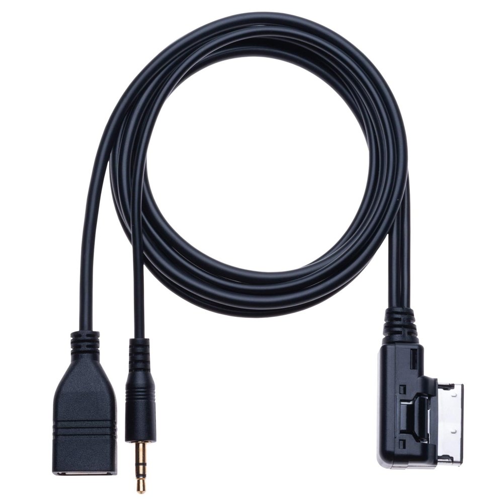 Karlass AMI MDI to AUX 3.5mm to USB Music Media Interface Cable Adapter 1.5m | Compatible for Audi A6L Q5 Q7 A8 S5 A5 A4L A3 VW GTI CC for Sk-o-da FA-bia Oct-Avia Vehicle Radio