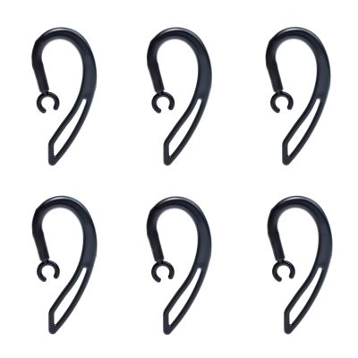 YNIBST Replacement Ear Hooks for Walkie Talkie Bluetooth Headset,Flexible Two Way Radio Earpiece Small Clamp Ear Loop Clips (Black, Set of 6)