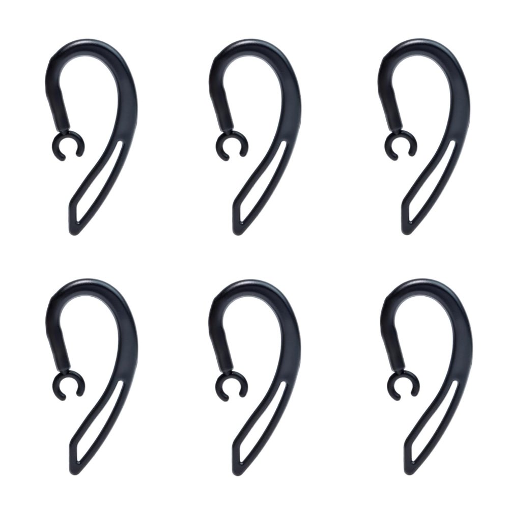 YNIBST Replacement Ear Hooks for Walkie Talkie Bluetooth Headset,Flexible Two Way Radio Earpiece Small Clamp Ear Loop Clips (Black, Set of 6)