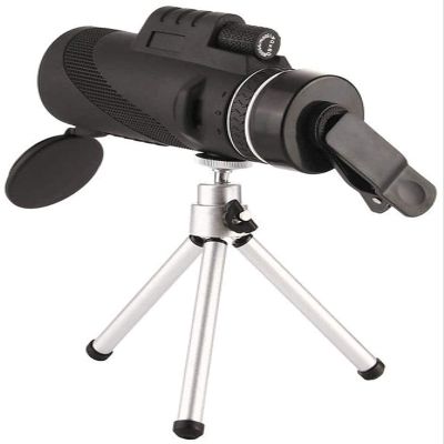Monocular Compact High Power Zoom Telescope, 8xMagnification Telescope with Smartphone Adapter & Tripod