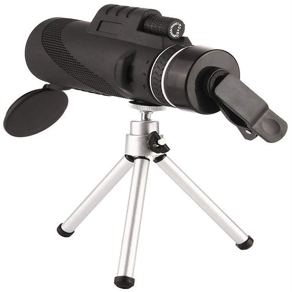 Monocular Compact High Power Zoom Telescope, 8xMagnification Telescope with Smartphone Adapter & Tripod
