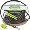 1000ft/300m OD-5mm Industrial TPU 40Gb OM5 Fiber LC to LC Outdoor Armored Fiber Patch Cable, Duplex Multimode Wideband Fiber Optic Cable, 50/125, LC-LC with Pulling Eye Kit Installed on one end view 1