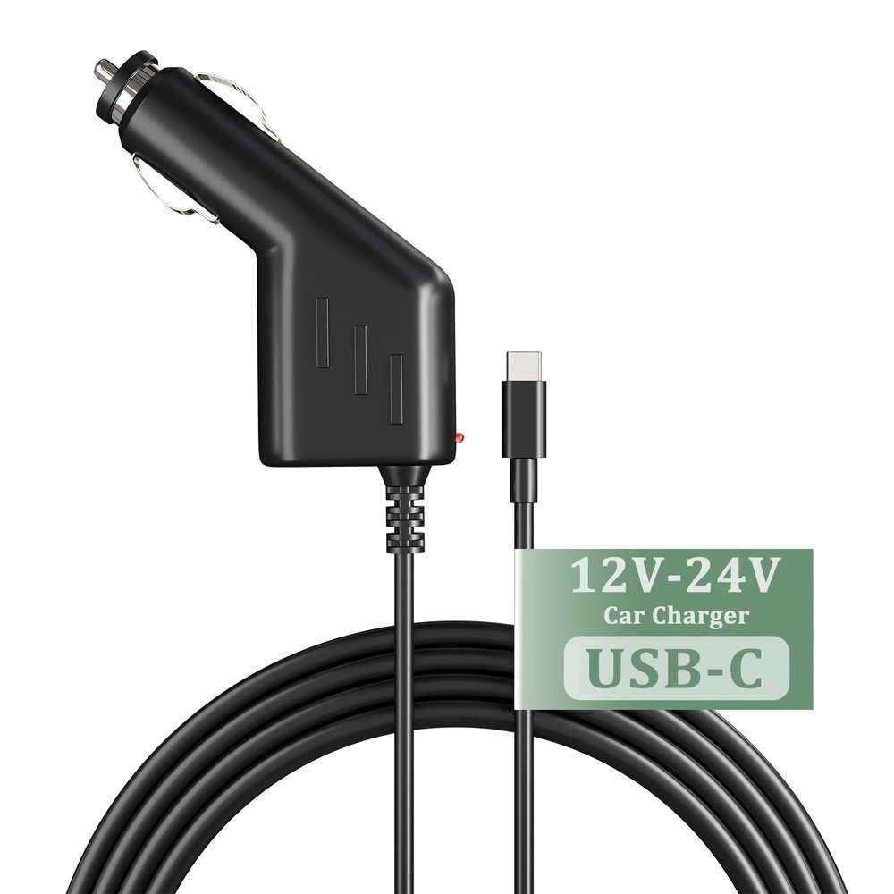 5RM Radio Car Charger Cable USB-C Rapid Charging for UV-K6 Two Way Radio 12V-24V Long Cable with LED Indicator for UV-17R Walkie Talkie Accessories