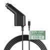 5RM Radio Car Charger Cable USB-C Rapid Charging for UV-K6 Two Way Radio 12V-24V Long Cable with LED Indicator for UV-17R Walkie Talkie Accessories view 1